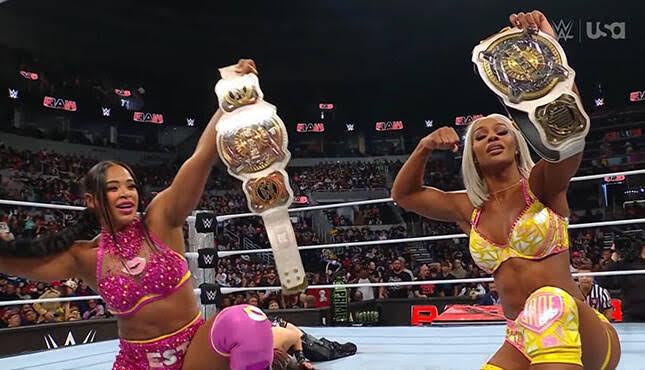 War Raiders Make Shocking Return on WWE Raw as Jade Cargill and Bianca Belair Successfully Defend Tag Team Titles..